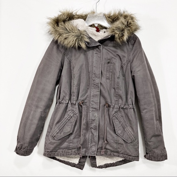 Divided Jackets & Blazers - Divided Gray Hooded Warm Winter Coat Size 8